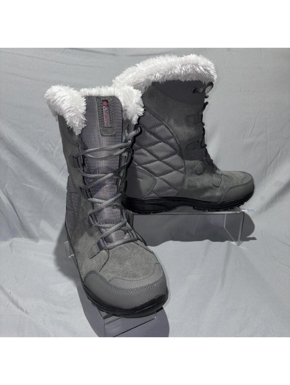 Columbia Boots Ice Maiden II Women's Size 8 Waterproof Snow Boots Gray 200g